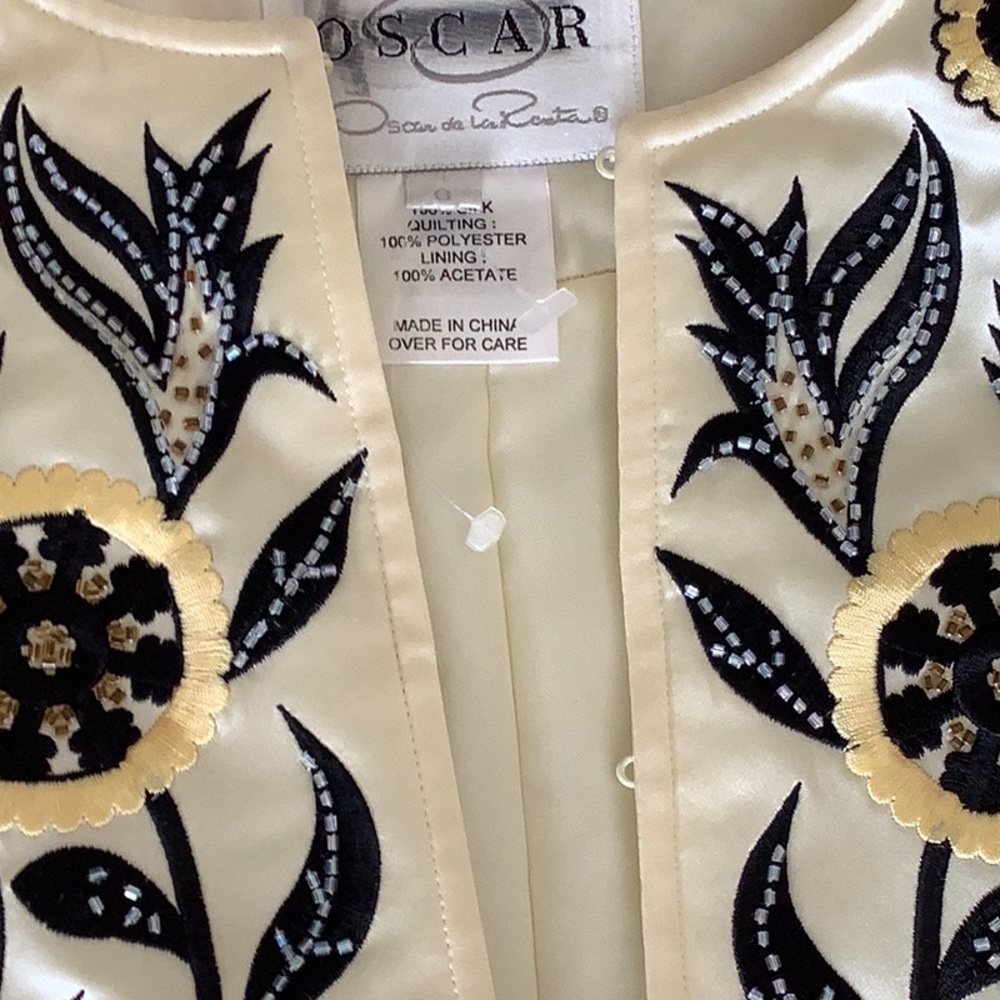 Amazing Oscar De La Renta NWOT Silk Jacket 🖤🖤🖤🖤 - Picture 2 of 9